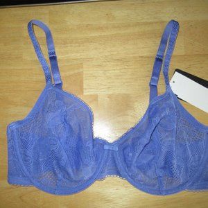 Apt. 9 Semi Demi Underwire Lace Baja Blue Bra NEW